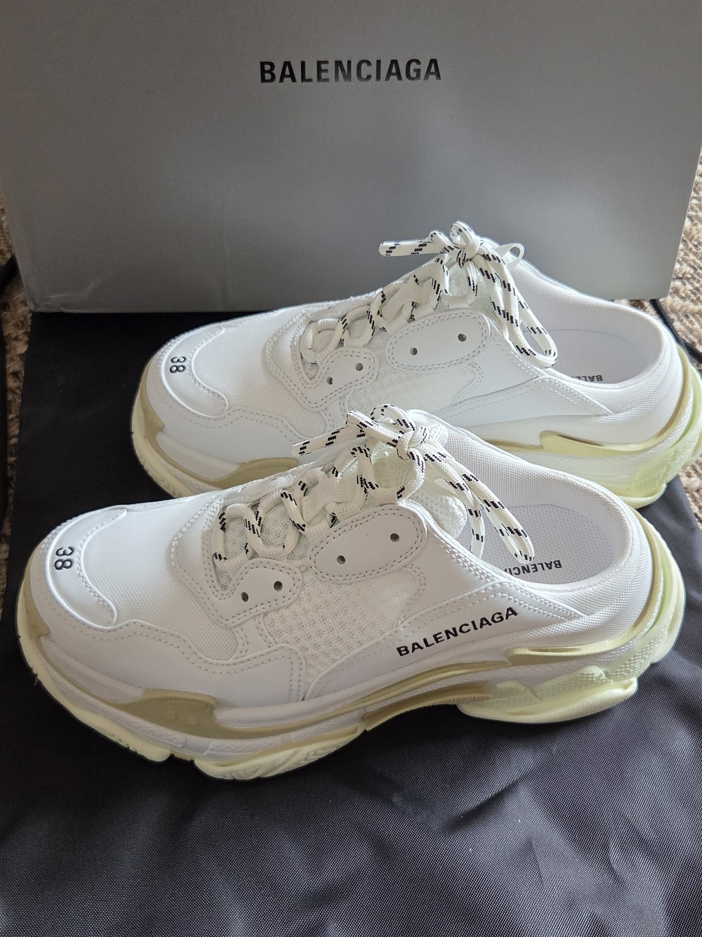 Balenciaga Triple S White Mule Sneakers